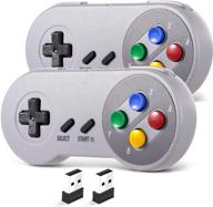 🎮 saffun 2 pack 2.4 ghz wireless usb controller: compatible with snes games for pc, mac, linux, genesis, raspberry pi retropie - retro super classic controller with multicolored keys logo