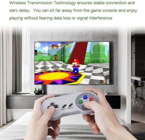 img 2 attached to 🎮 SAFFUN 2 Pack 2.4 GHz Wireless USB Controller: Compatible with SNES Games for PC, Mac, Linux, Genesis, Raspberry Pi Retropie - Retro Super Classic Controller with Multicolored Keys