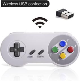 img 1 attached to 🎮 SAFFUN 2 Pack 2.4 GHz Wireless USB Controller: Compatible with SNES Games for PC, Mac, Linux, Genesis, Raspberry Pi Retropie - Retro Super Classic Controller with Multicolored Keys