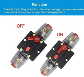 img 3 attached to WOHHOM 100A/150A Audio Circuit Breaker Auto Car Stereo Inline Fuse Holders Inverter, Manual Reset 12V-24V DC for Automotive Marine Boat Audio System Protection