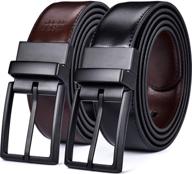 👔 premium black men's beltox leather reversible rotated box: stylish accessories and belts logo