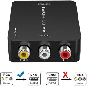 img 3 attached to Преобразователь RCA в HDMI: поддержка 720p 1080p, композитное видео и стерео аудио, черный