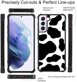 img 1 attached to Samsung Galaxy S21 Ultra 5G Case - Cow Print Hybrid Hard PC + TPU Bumpers - Full Protection with Lanyard Strap Holder - Women and Girls - for Samsung S21 Ultra 5G 6.8 Inch