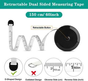 img 3 attached to 📏 Versatile Mini Tape Measure - Retractable Body Measuring Tape for Tailoring, Sewing, and Crafts, Dual Sided White with Push Button