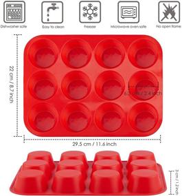 img 3 attached to 🧁 Форма для маффинов Ocmoiy на 12 чашек (2 шт.) - не пригорает, без вредных веществ, для выпечки кексов стандартного размера в духовке: прочная, легко отсоединяется и универсальная.