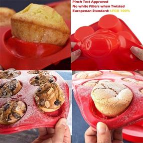 img 1 attached to 🧁 Форма для маффинов Ocmoiy на 12 чашек (2 шт.) - не пригорает, без вредных веществ, для выпечки кексов стандартного размера в духовке: прочная, легко отсоединяется и универсальная.