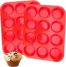 img 4 attached to 🧁 Форма для маффинов Ocmoiy на 12 чашек (2 шт.) - не пригорает, без вредных веществ, для выпечки кексов стандартного размера в духовке: прочная, легко отсоединяется и универсальная.