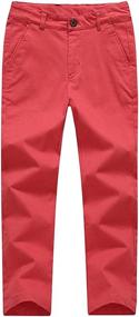 img 4 attached to KID1234 Boys' Clothing 👦 - Adjustable Uniform Trousers - Pants