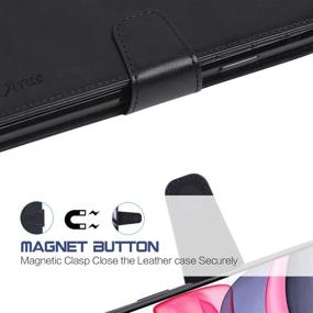 img 1 attached to 📱 Arae Case for iPhone 11: Premium PU Leather Wallet Cover with Stand Feature, Wrist Strap, and 4-Slots for IDs & Credit Cards - Black (6.1 inch, 2019 Released)