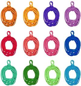 img 4 attached to 🌈 Colorful 192 Pcs Loom Potholder Loops: Crafting Fun for Kids with 12 Vibrant Colors!