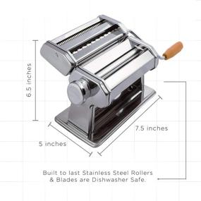 img 3 attached to 🍝 Hand Crank Pasta Maker Machine - Roller Cutter Noodle Makers Best for Homemade Noodles, Spaghetti, and Fresh Dough - Stainless Steel Kitchen Accessories Manual Machines with Rolling Press Kit