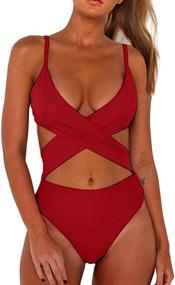 img 4 attached to CHYRII Womens Crisscross Knotted Swimsuit Women's Clothing