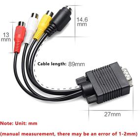 img 1 attached to 🔌 GELRHONR VGA Male to S-Video 3 RCA Female Converter Adapter Cable for TV PC Computer Video AV Projector - 20CM