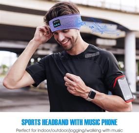 img 2 attached to 🎧 Sleep Headphones Bluetooth Headband 5.0 – HiFi Wireless Elastic Sports Headband with Thin Built-in Headphones for Running Yoga Travel - Purple