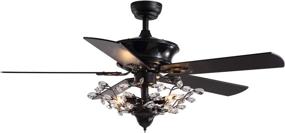 img 4 attached to 💡 Enhance Your Space with Moooni 50 Inch Reversible Crystal Ceiling Fan: Vintage Chandelier Fan Light Kit, Black Fandelier for Bedroom Living Room