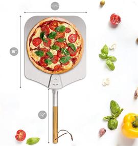 img 2 attached to 🍕 Onlyfire 28-Inch Long Metal Pizza Peel with Wooden Handle - Ideal for Indoor & Outdoor Grill Oven, 13.5 x 16 inch Pizza Baking Spatula Paddle for Bread, Pie, and More