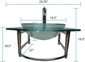 img 2 attached to 🚰 Haiku Glass Wall Mount Console Sink - Round Bowl Wall Hung Bathroom Vessel Sink (23 3/4 Inches) - Clear Tempered Glass Console with Chrome Faucet, Pop Up Sink Drain, and Towel Bar Combo