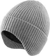 🧢 warm winter beanie hat with earflaps for men by connectyle: stylish knit skull cap logo