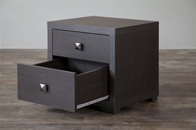 img 2 attached to Baxton Studio Wholesale Interiors Marco Contemporary 2-Drawer Nightstand, Brown: Sleek & Functional Bedroom Storage Solution!