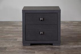 img 3 attached to Baxton Studio Wholesale Interiors Marco Contemporary 2-Drawer Nightstand, Brown: Sleek & Functional Bedroom Storage Solution!