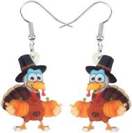 newei acrylic thanksgiving anime turkey chicken earrings for women, kids, girls - fashionable charm jewelry gifts logo