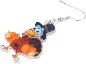 img 1 attached to NEWEI Acrylic Thanksgiving Anime Turkey Chicken Earrings for Women, Kids, Girls - Fashionable Charm Jewelry Gifts