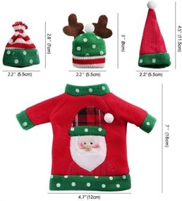 img 1 attached to 🎄 MyoE Christmas Wine Cover Sweater: Festive Ugly Wine Cover Trio for Holiday Party Decoration (3Pcs)