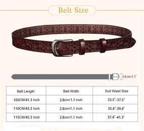 img 2 attached to Longwu Italian Genuine Cowhide Coffee 110Cm Women's Accessories for Belts