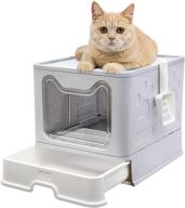 🐾 naivees jumbo top entry covered litter box – foldable large cat litter box with lid, no smell, easy to clean – includes shovel logo