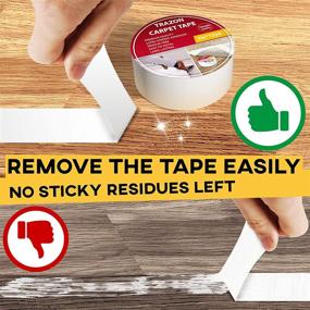 img 1 attached to 🔒 Double Sided Carpet Tape for Hardwood Floors and Area Rugs - Rug Grippers, Strong Adhesive and Removable, Heavy Duty Stickers Grip Tape, Residue Free - 2 Inch / 12 Yards