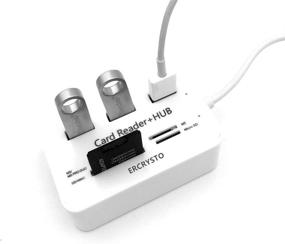 img 3 attached to 📱 Читатель карт ERCRYSTO и USB хаб: Высокоскоростной внешний картридер с 3 портами памяти в белом цвете