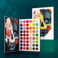 💄 afflano la catrina makeup palette: colorful eyeshadow palette with 54 pigmented rainbow shades - matte, shimmer, glitter; great neon aurora glow for women, girls; perfect halloween or christmas gift logo