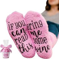 🎁 fashionroad funny christmas novelty socks - bring me a glass of socks gift for women, wife, sister, friend or grandma (pink) logo