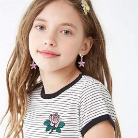 img 2 attached to 🦄 Aganippe Unicorn Earrings Set: Hypoallergenic Dangle Hoops & Studs for Girls, Teens, and Women - 16/24 Pairs