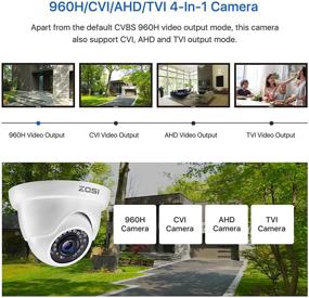 img 1 attached to 📷 High Definition ZOSI 1080p Dome Security Cameras: Hybrid 4-in-1 HD-CVI/TVI/AHD/960H Analog CVBS, 2MP Day/Night Weatherproof Surveillance CCTV Camera for Outdoor/Indoor with Up to 80FT Night Vision