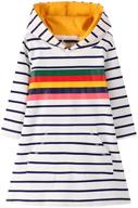 artmine little girls hoodie sweatshirt dress with rainbow applique and striped design logo