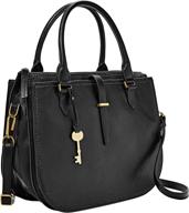 fossil ryder satchel handbag black logo