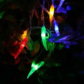 img 1 attached to 🌶️ Multicolor Chili Pepper String Lights - Amants01: 40 LEDs, Remote Control, 8 Modes, Battery Operated for Home, Gardens, Patios Decoration, Wedding, Xmas, Chinese New Year