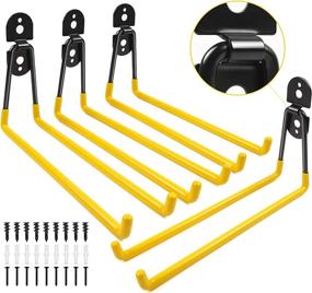 img 4 attached to 🔩 11-Inch Sposuit Heavy Duty Garage Storage Hooks - Wall Mount Utility Hooks for Garden Tools, Power Tools, Ladders, Bikes, Bulk Items, Ropes, and More