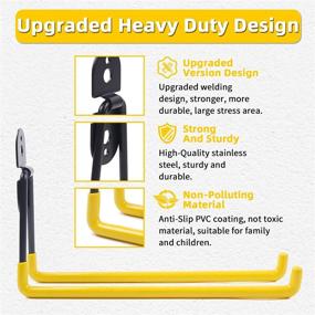img 2 attached to 🔩 11-Inch Sposuit Heavy Duty Garage Storage Hooks - Wall Mount Utility Hooks for Garden Tools, Power Tools, Ladders, Bikes, Bulk Items, Ropes, and More