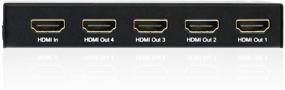 img 1 attached to 🔌 IOGEAR GHSP8424 4-Port HDMI Splitter - 4K Ultra HD, Black