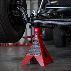img 1 attached to 🔴 Torin T46202 Steel Jack Stands: 6 Ton (12,000 lb) Capacity, Red, 1 Pair - Ultimate Stability and Strength