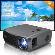 🎥 high brightness native 1080p projector with massive 200 inch full hd display – perfect for home theater, gaming & outdoor movies! compatible with android, pc, tv, ps4 & more! logo