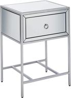 athena mirrored silver drawer table logo