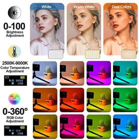 img 3 attached to 🌈 Портативная RGB LED панель для камеры | 360° полноцветное видео-освещение | Регулируемое светильником CRI95+ LED для камеры | 2500K-9000K | 3100mAh аккумулятор | Освещение для DSLR камеры для фотографии, видеоконференций, YouTube, TikTok