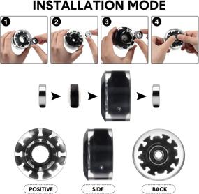 img 2 attached to Spark Up Your Skating Experience: 8 Piece LED Light-Up Roller Skate Wheels with Roller Bearings - 32 x 58mm