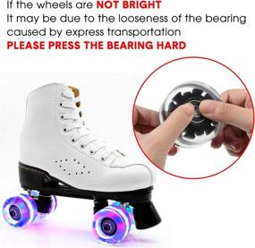 img 3 attached to Spark Up Your Skating Experience: 8 Piece LED Light-Up Roller Skate Wheels with Roller Bearings - 32 x 58mm