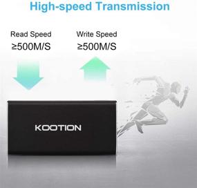 img 3 attached to 💨 KOOTION External SSD 250GB: High-Speed Portable Solid State Drive with 500MB/s Read and 450MB/s Write