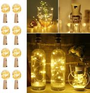 ⭐️ le wine bottle lights with cork, 6.6ft 20 led battery operated string lights, warm white decorative fairy lights, mini copper wire lights for bedroom decor, christmas party wedding decorations, set of 8 логотип