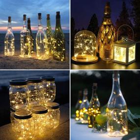 img 2 attached to ⭐️ LE Wine Bottle Lights with Cork, 6.6ft 20 LED Battery Operated String Lights, Warm White Decorative Fairy Lights, Mini Copper Wire Lights for Bedroom Decor, Christmas Party Wedding Decorations, Set of 8